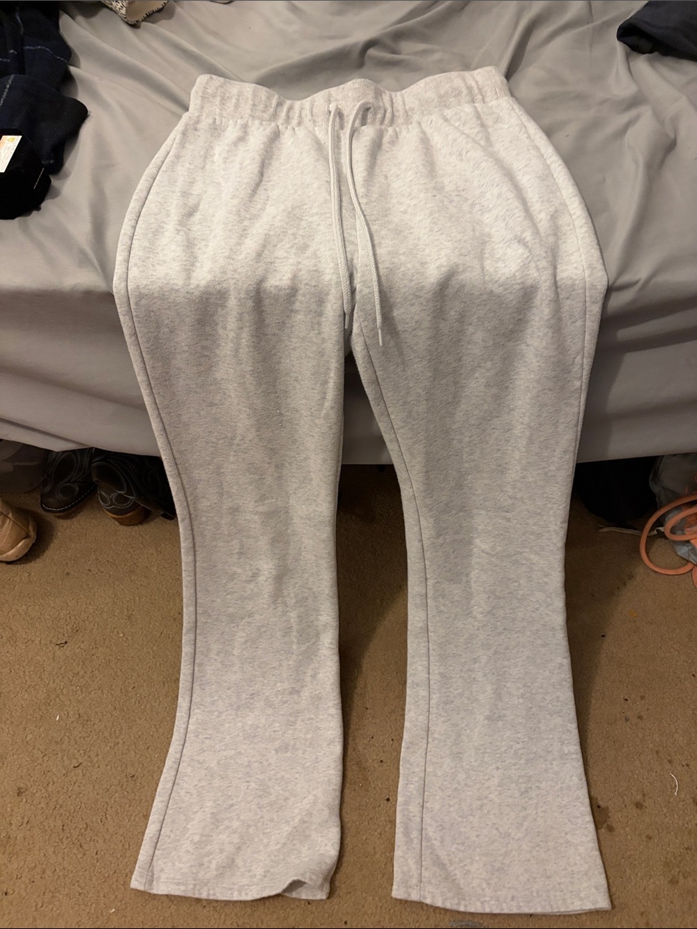 Womens Gray Drawstring Sweatpants